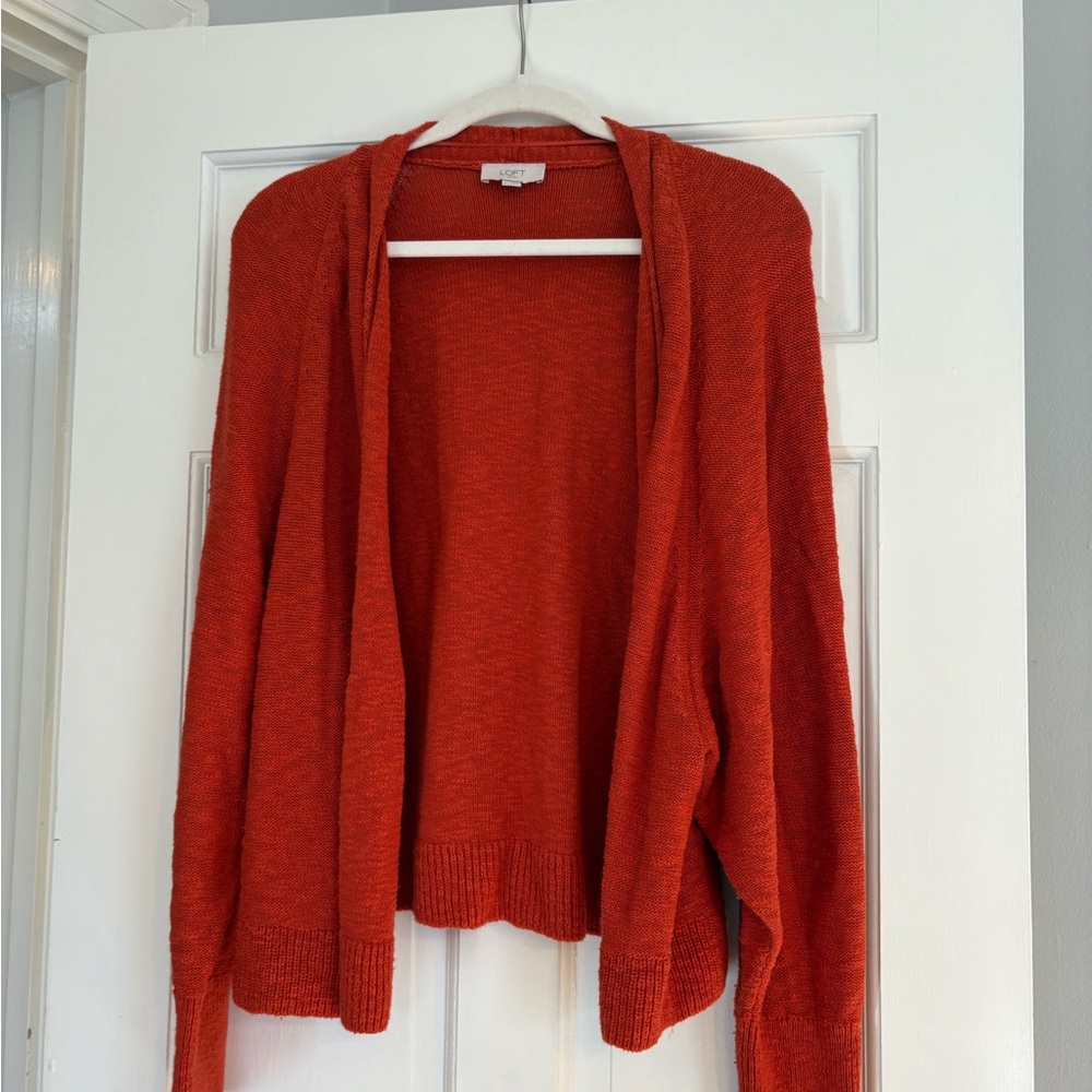100% Cotton LOFT Women's Orange Cardigan